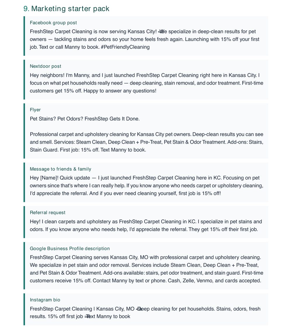 Local marketing pack preview