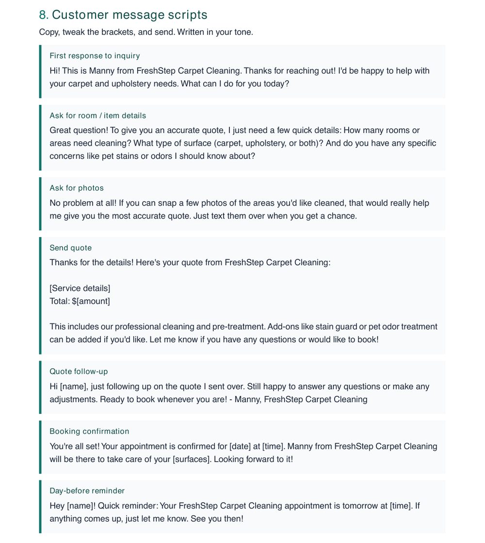 20 customer scripts preview