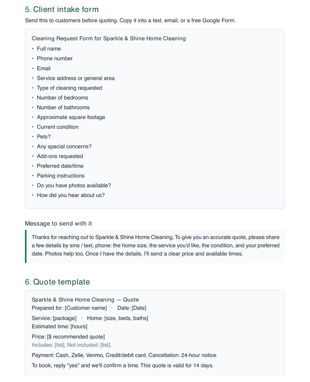 Client forms & templates preview
