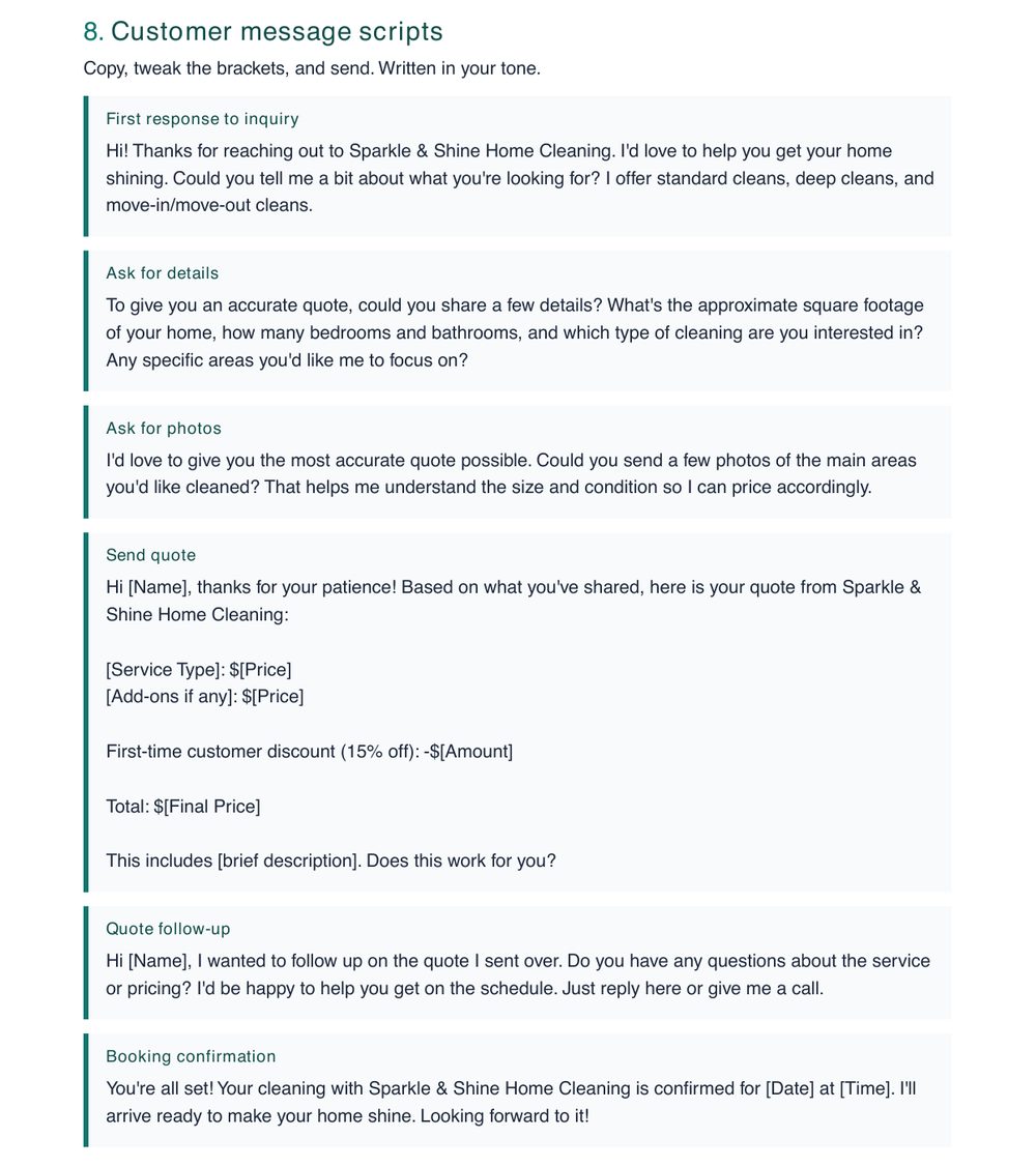 20 customer scripts preview