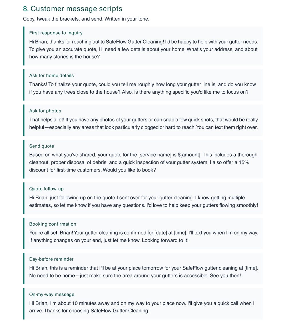 20 customer scripts preview