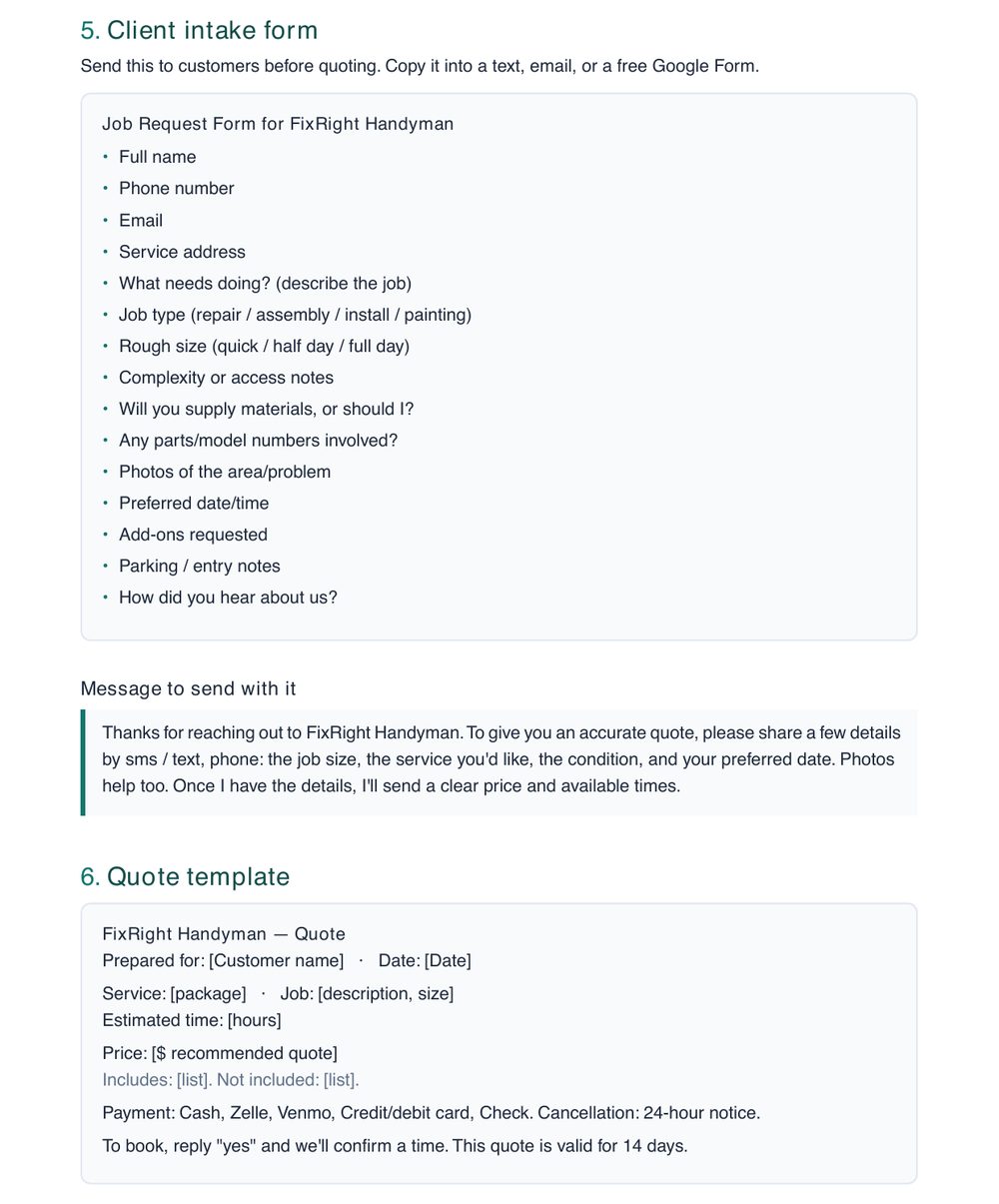 Client forms & templates preview