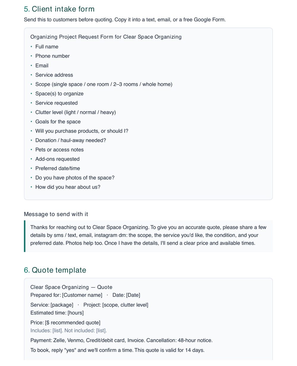 Client forms & templates preview