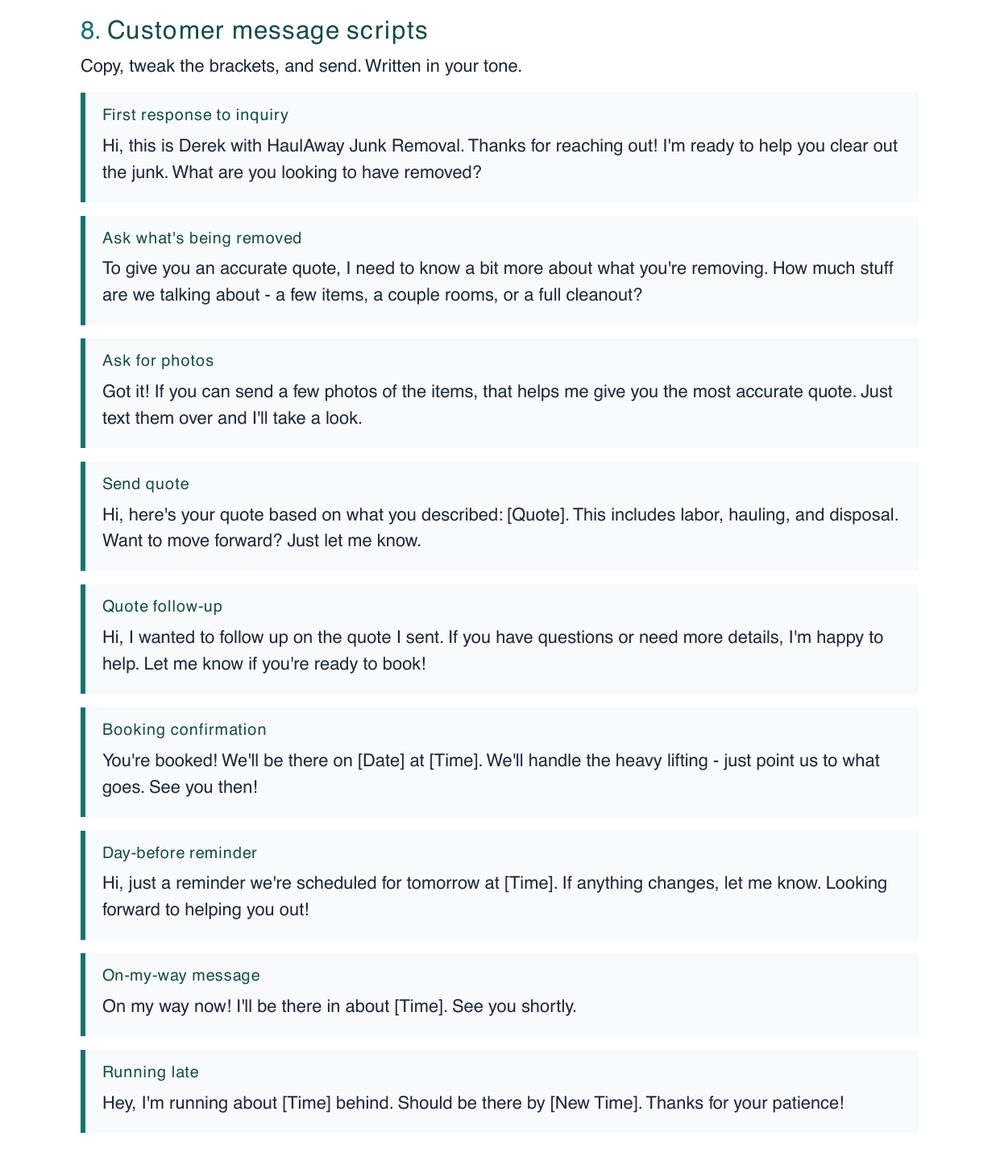 20 customer scripts preview