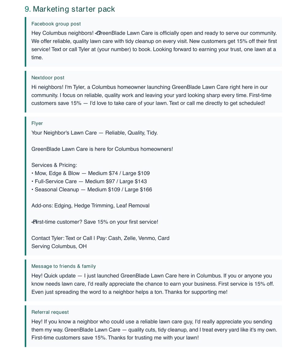Local marketing pack preview
