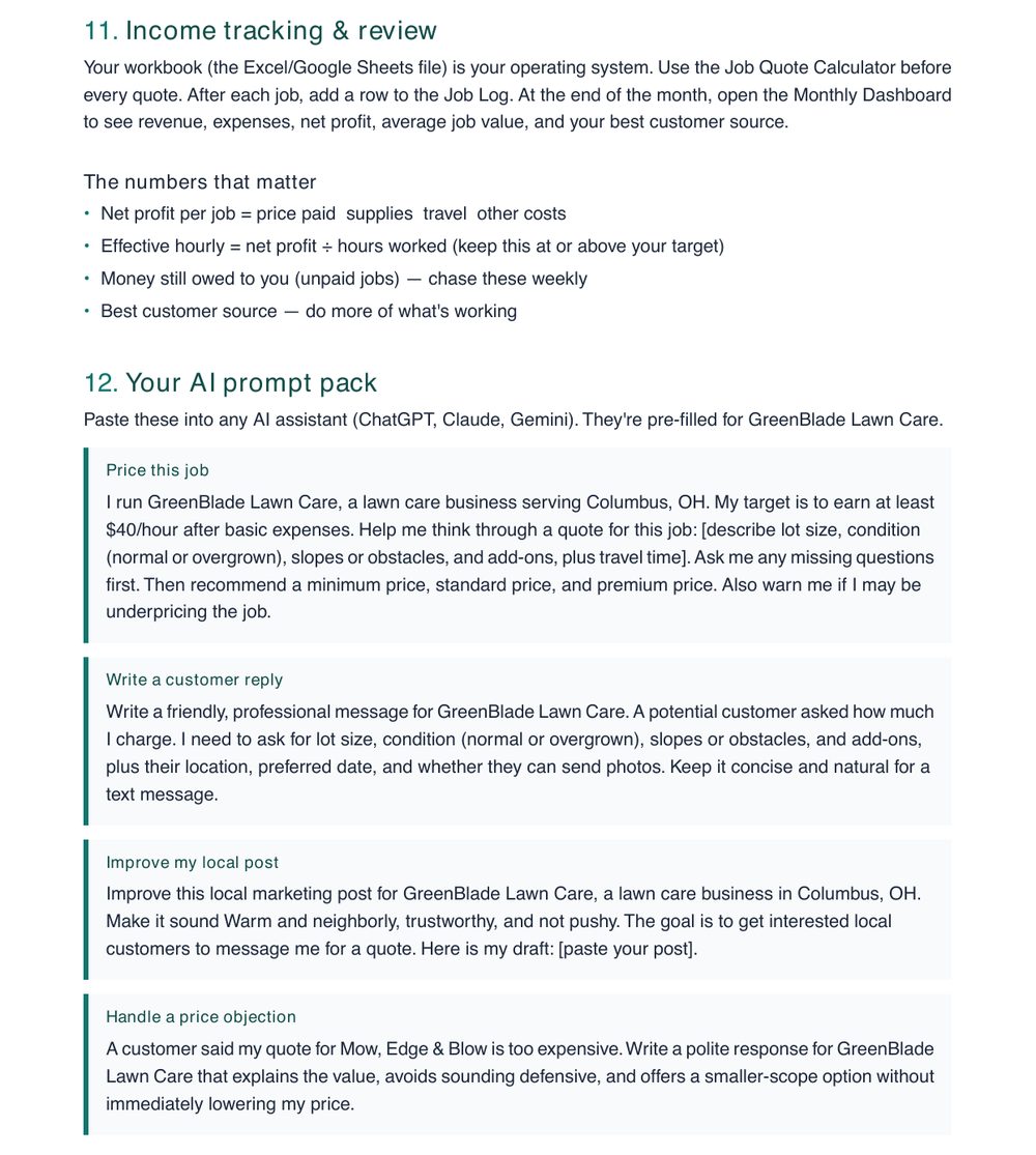 AI prompt pack preview