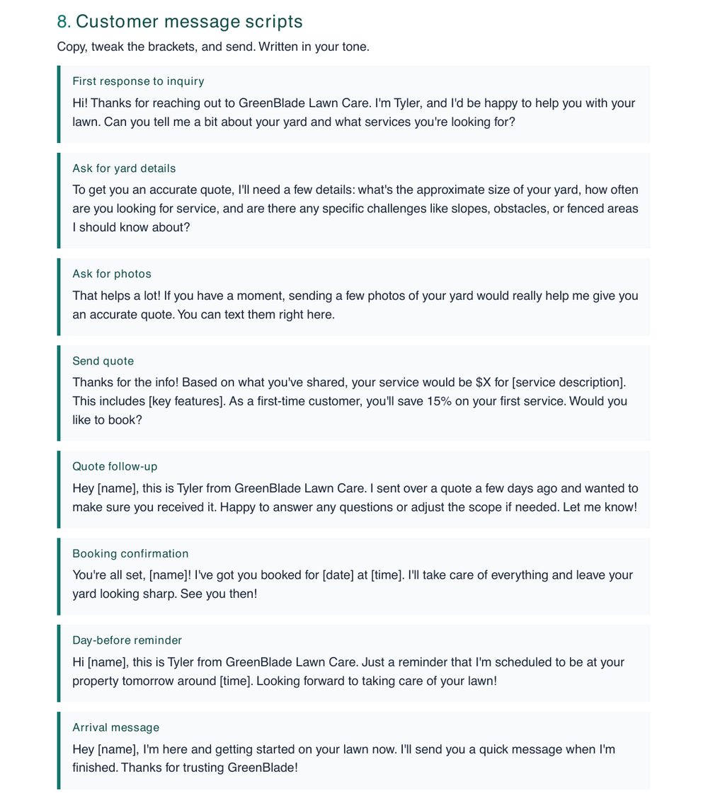 20 customer scripts preview