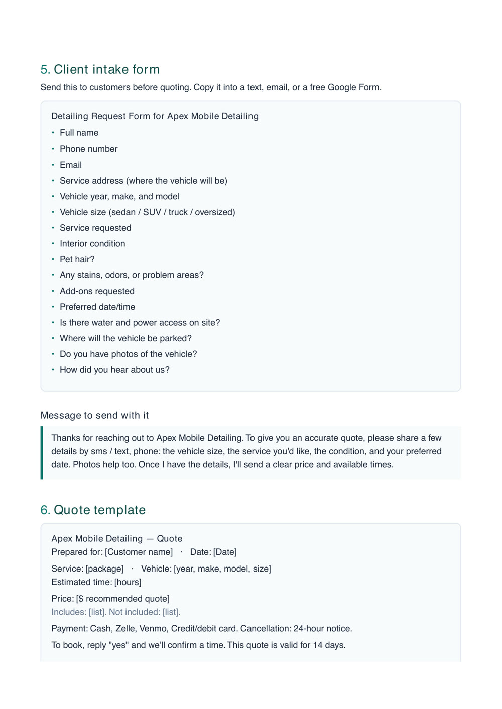 Client forms & templates preview