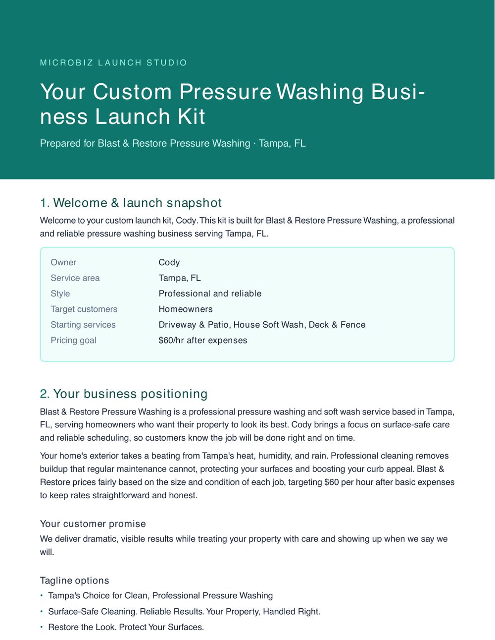 Personalized launch guide preview
