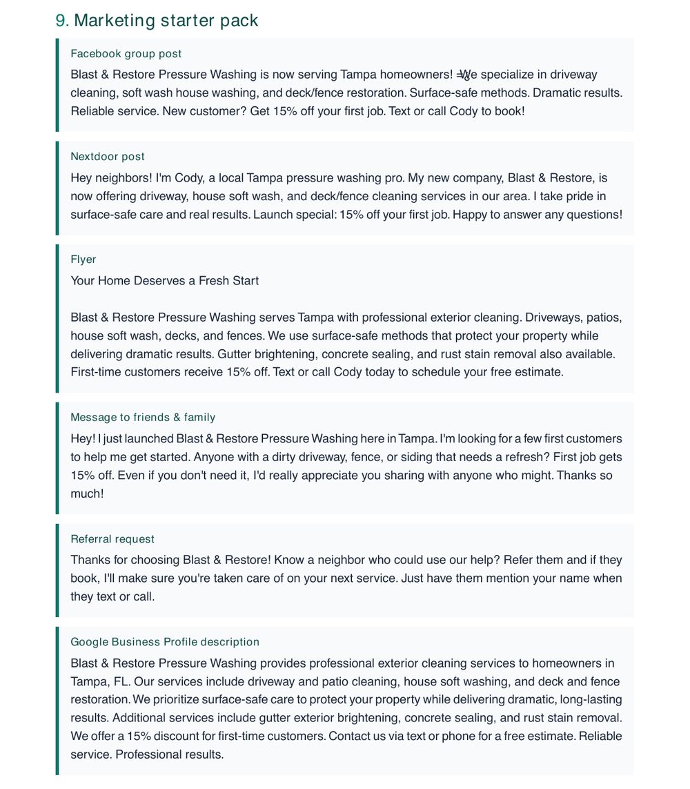 Local marketing pack preview