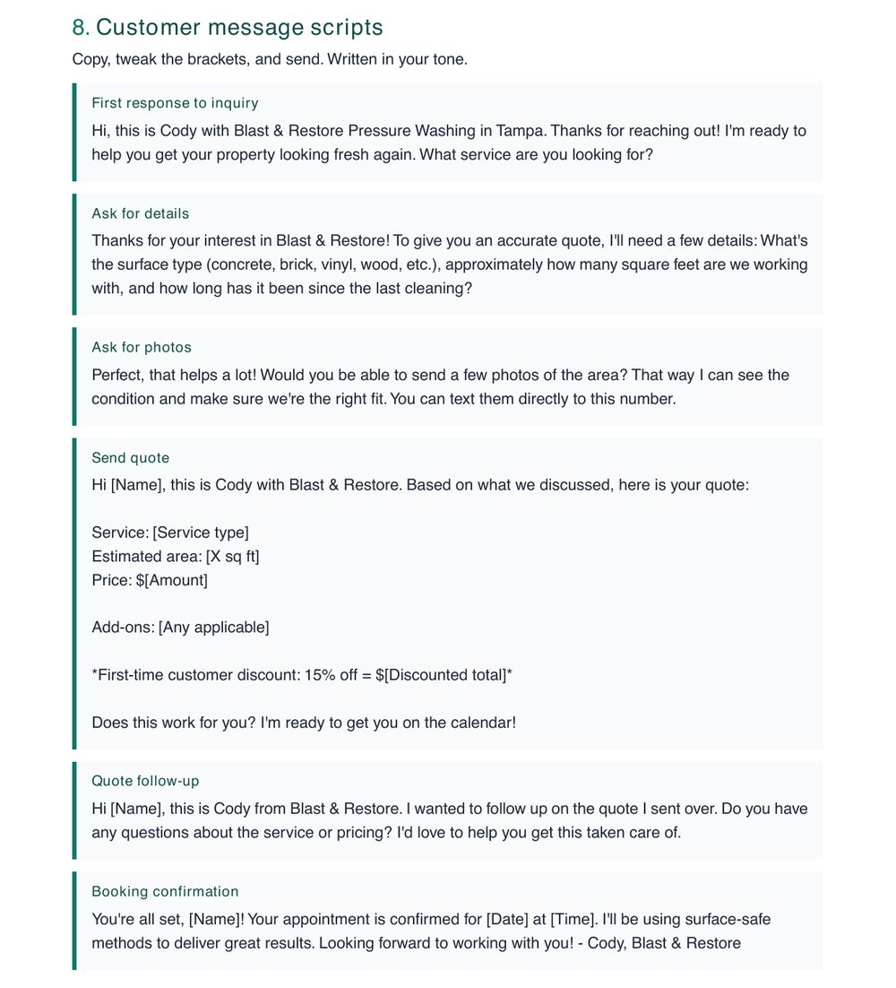 20 customer scripts preview