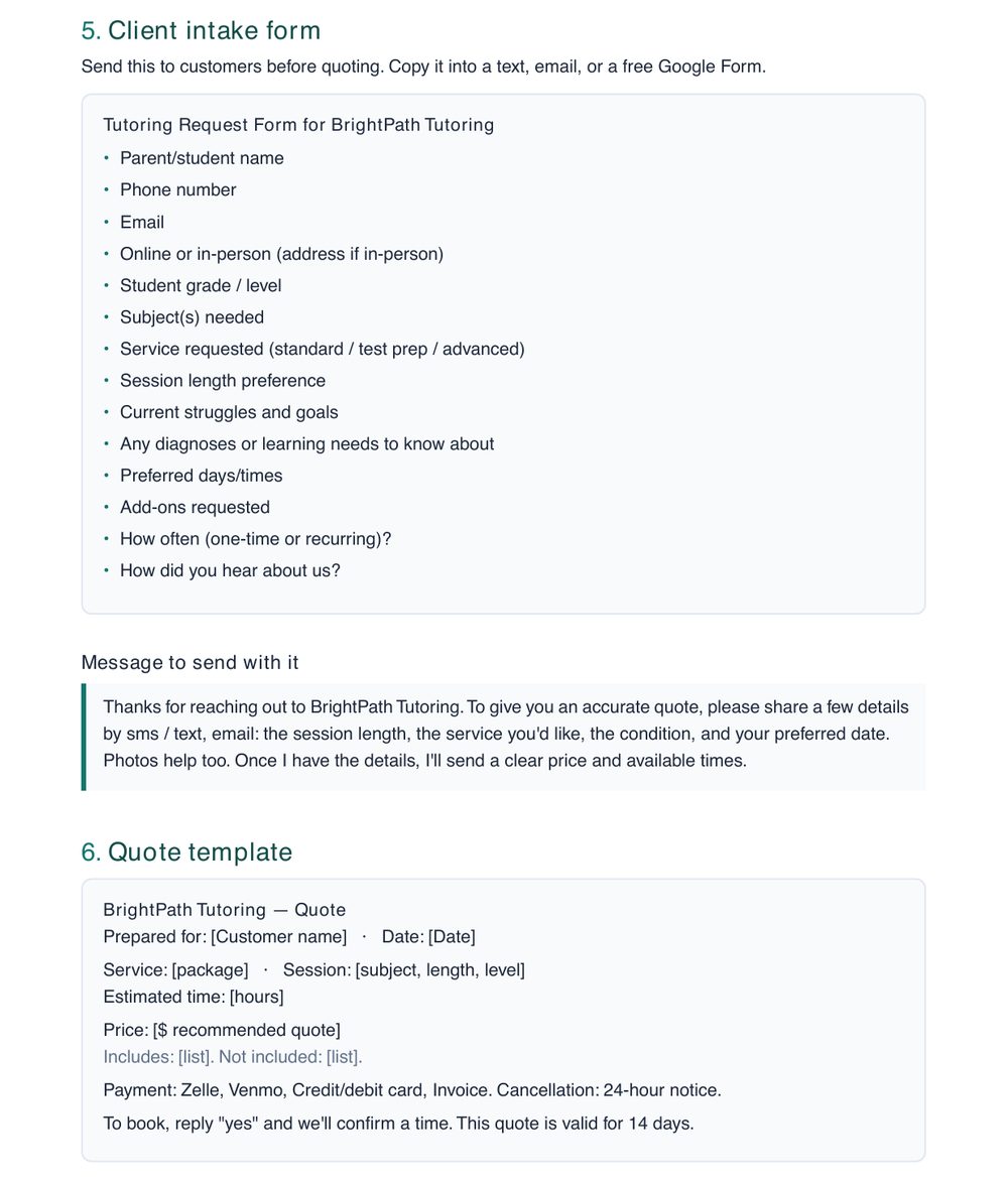 Client forms & templates preview