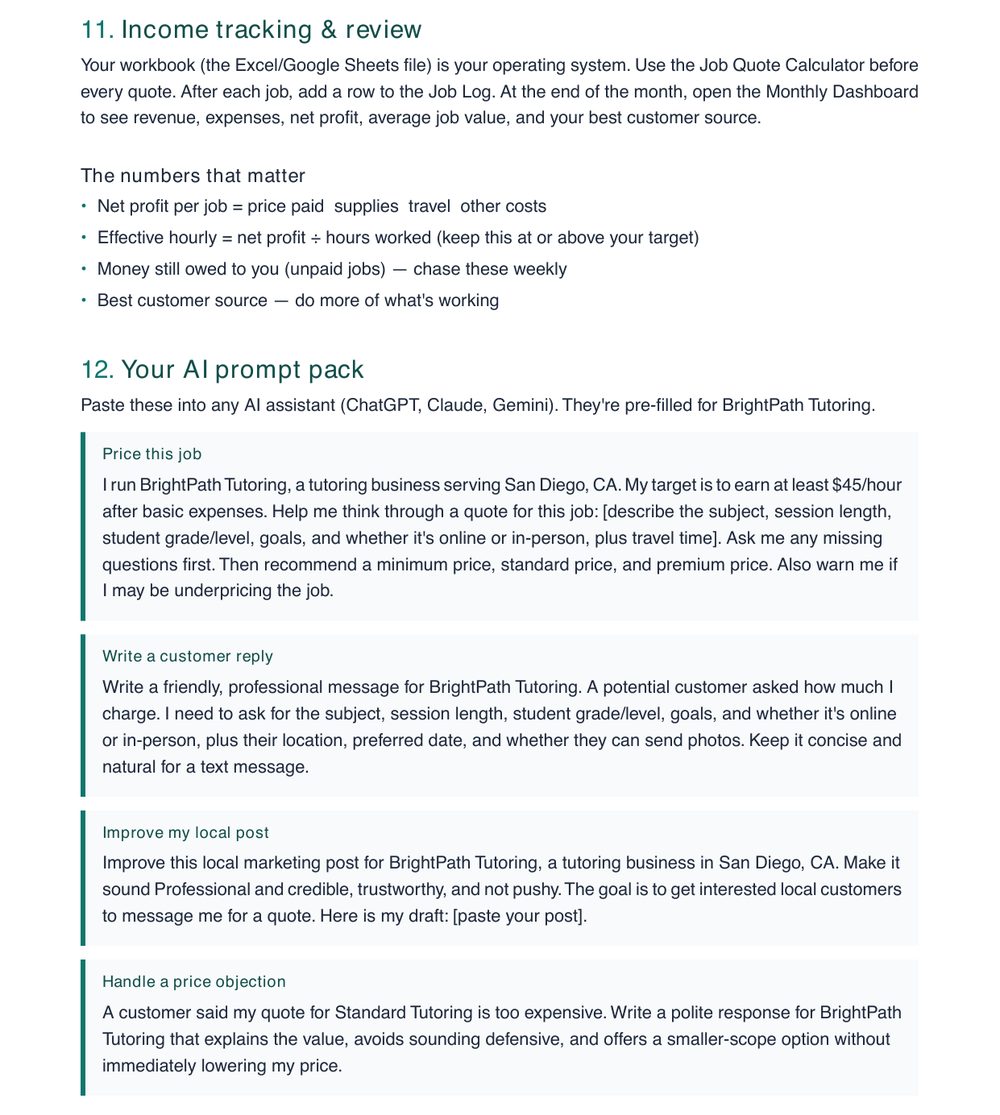 AI prompt pack preview