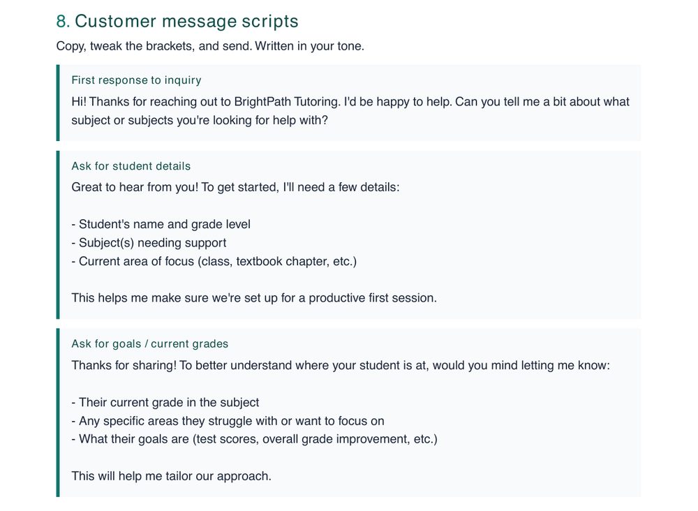 20 customer scripts preview