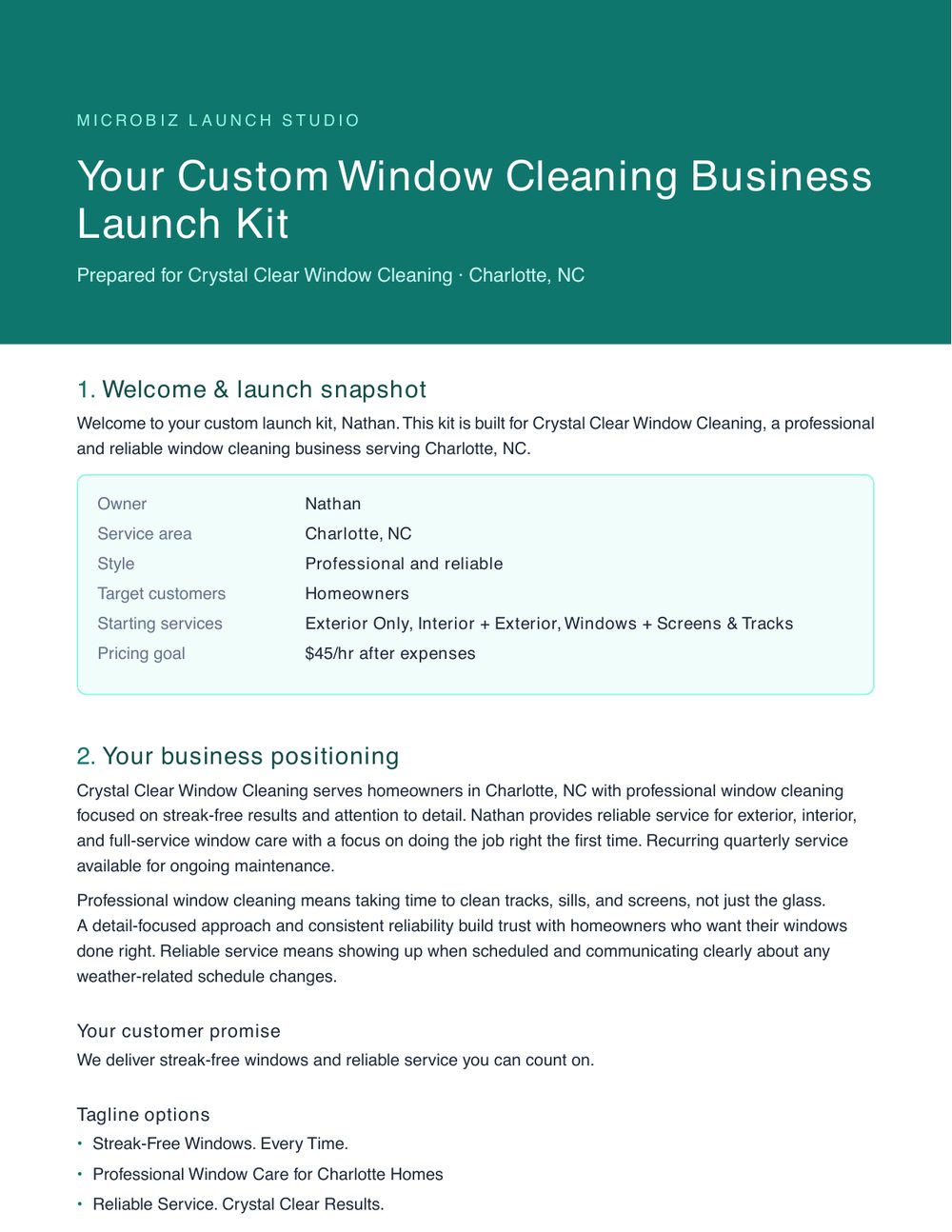 Personalized launch guide preview