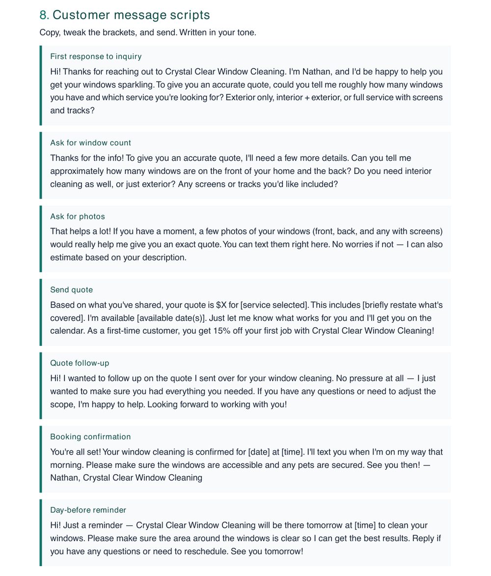 20 customer scripts preview